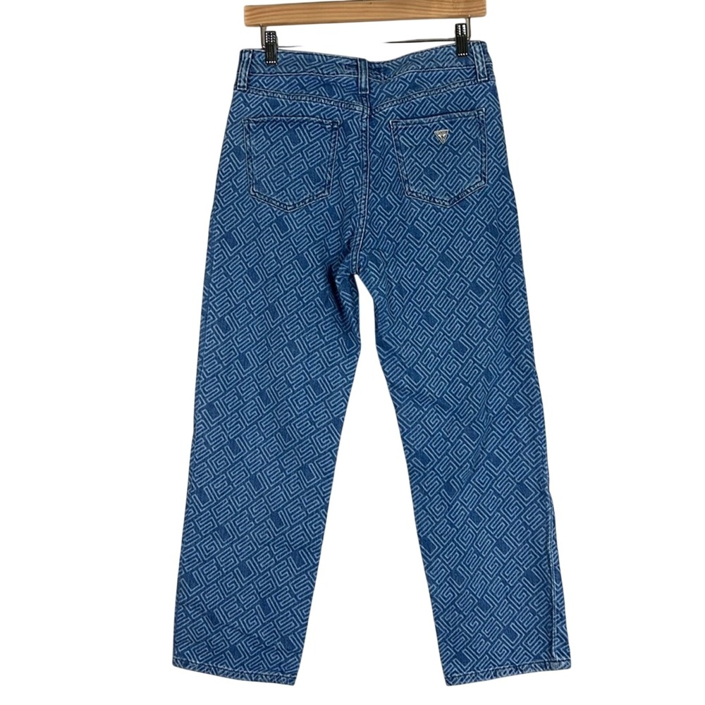 Guess Jeans Womens 29 Eco Mia Ultra High-Rise Logo Print Straight Retro Y2K - Picture 6 of 9